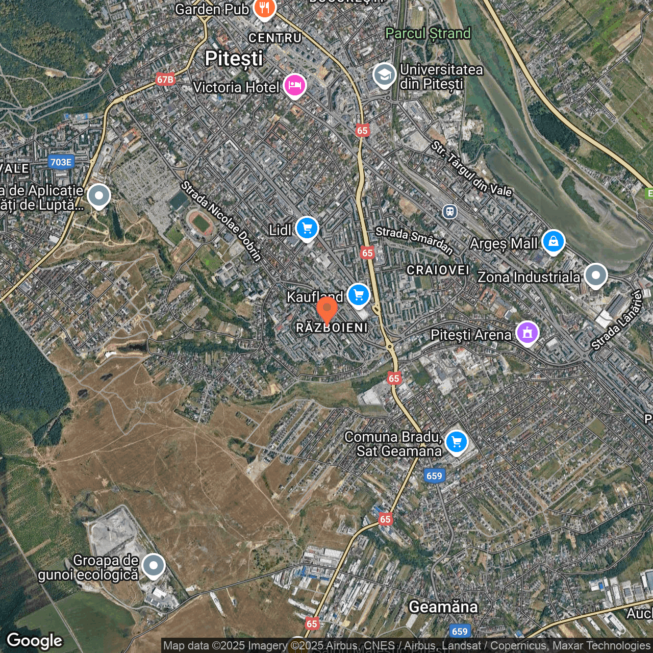 Poza harta hybrid, zoom 14, adresa Razboieni Pitesti, , judetul