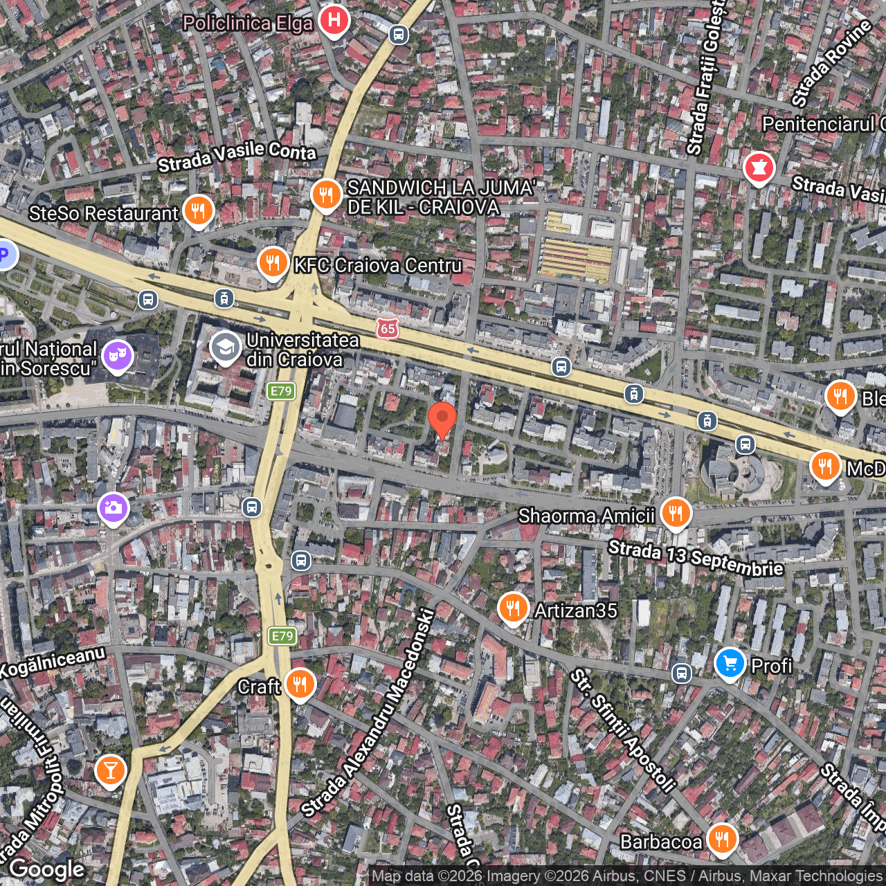 Poza harta hybrid, zoom 16, adresa Craiova, str.Calea Bucuresti, bloc M12, , judetul