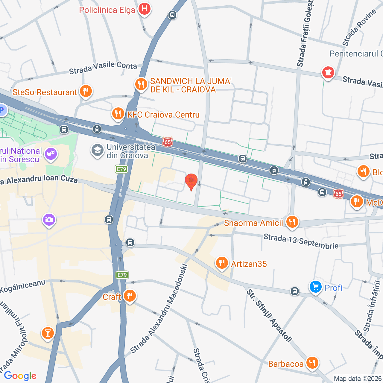 Poza harta streetview, zoom 16, adresa Craiova, str.Calea Bucuresti, bloc M12, , judetul
