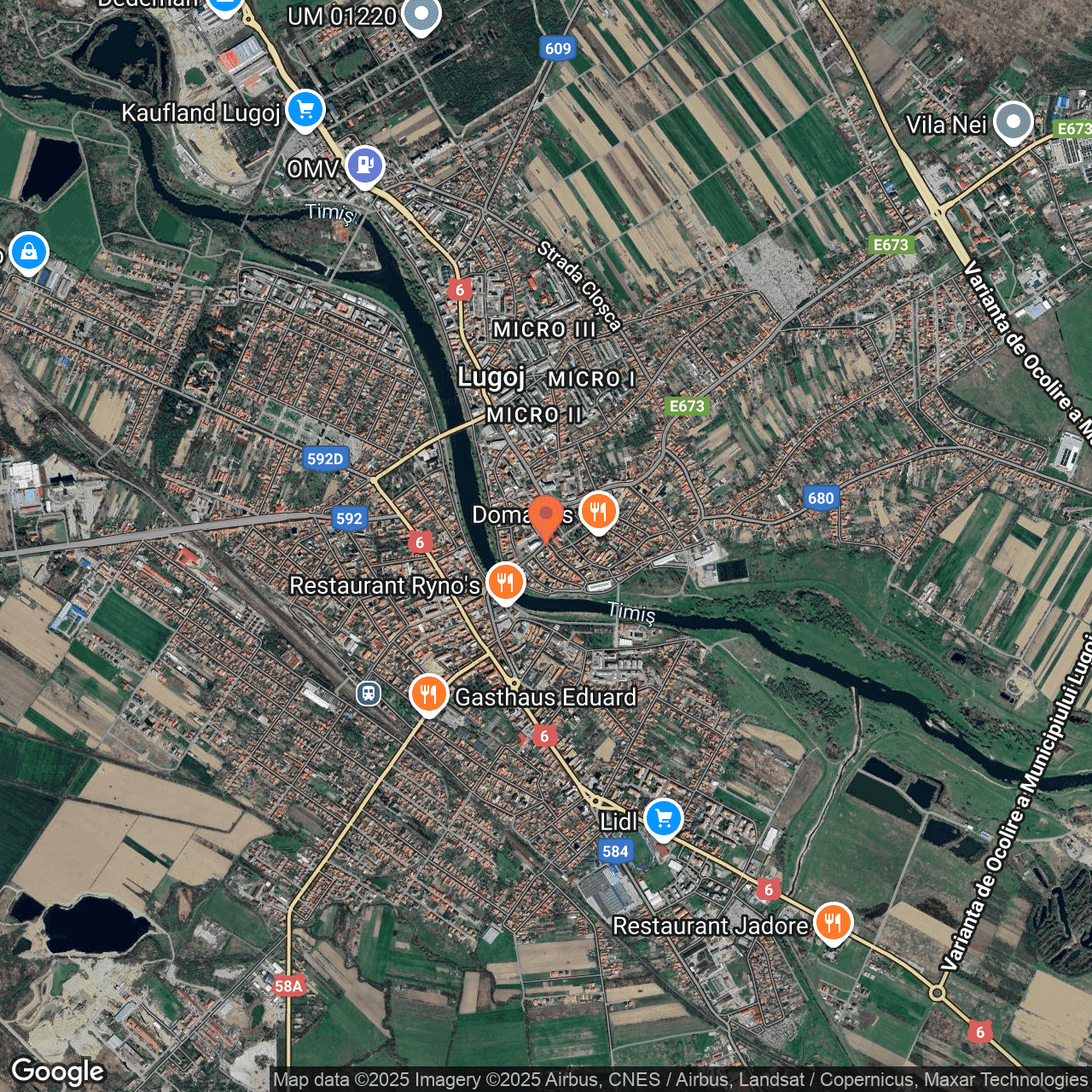 Poza harta hybrid, zoom 14, adresa Lugoj str. Somesului nr. 2, , judetul