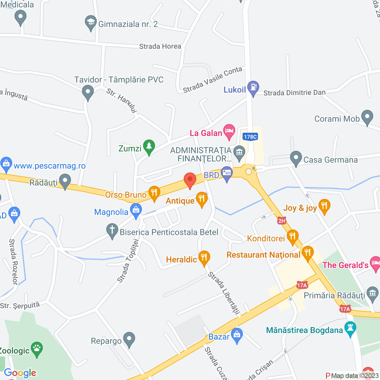 Poza harta streetview, zoom 16, adresa Putnei 1 Rădăuți, , judetul