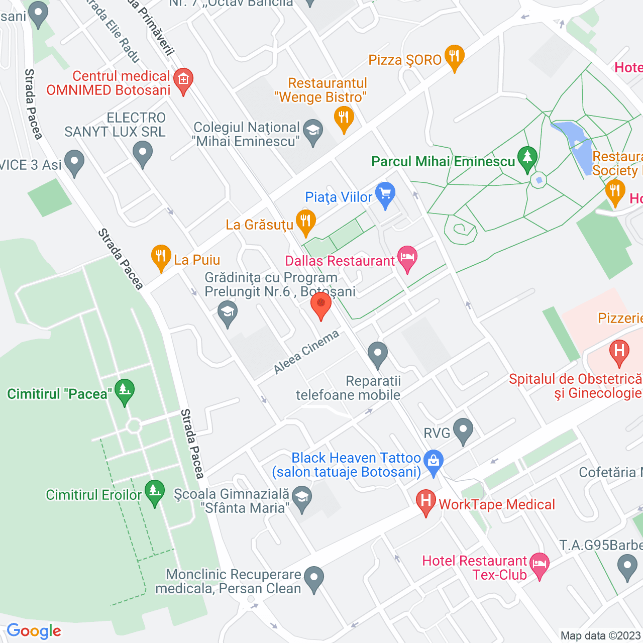 Poza harta streetview, zoom 16, adresa Botosani, str. Primaverii, nr.24, , judetul