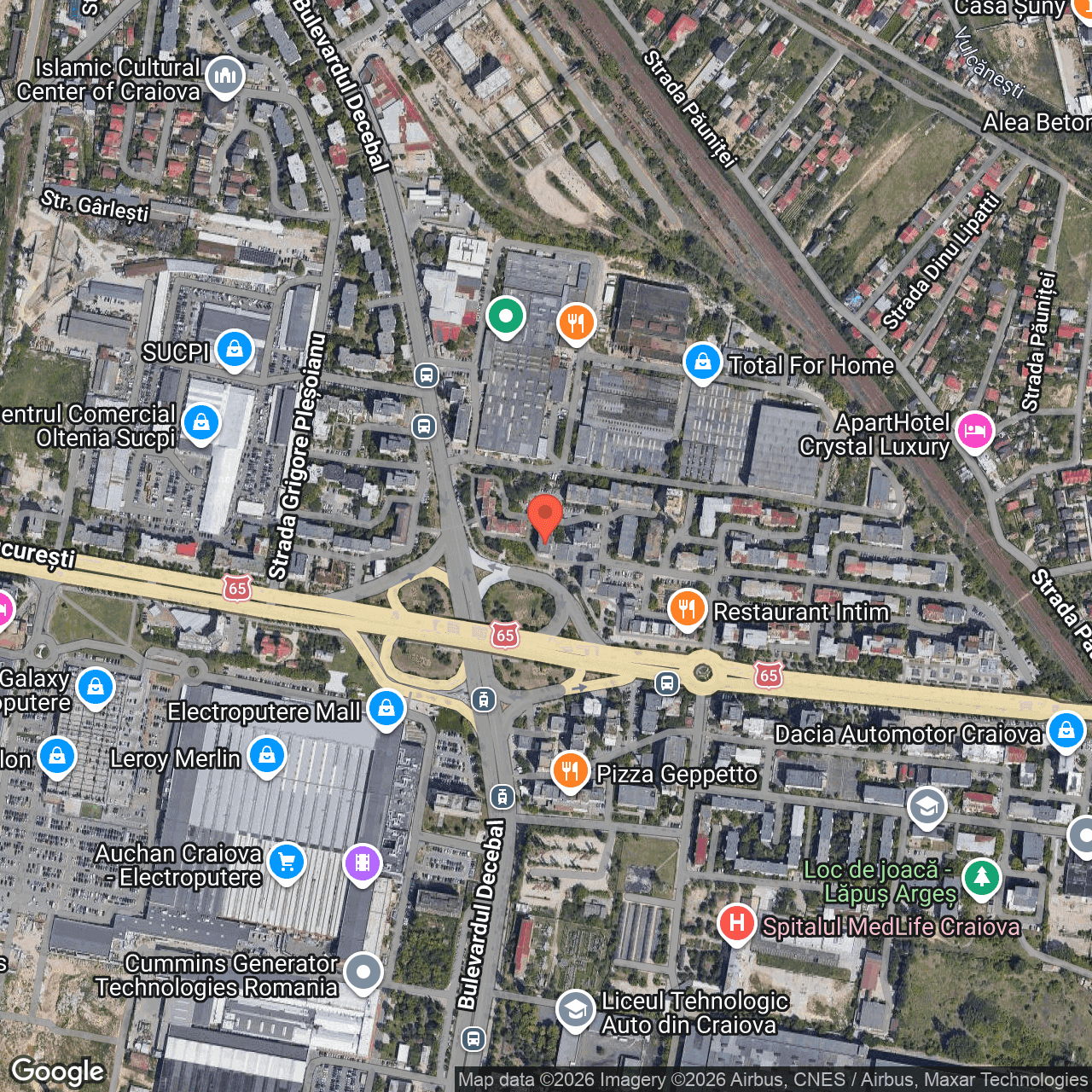 Poza harta hybrid, zoom 16, adresa Craiova, str. Eustatiu Stoenescu, nr. 1C, , judetul