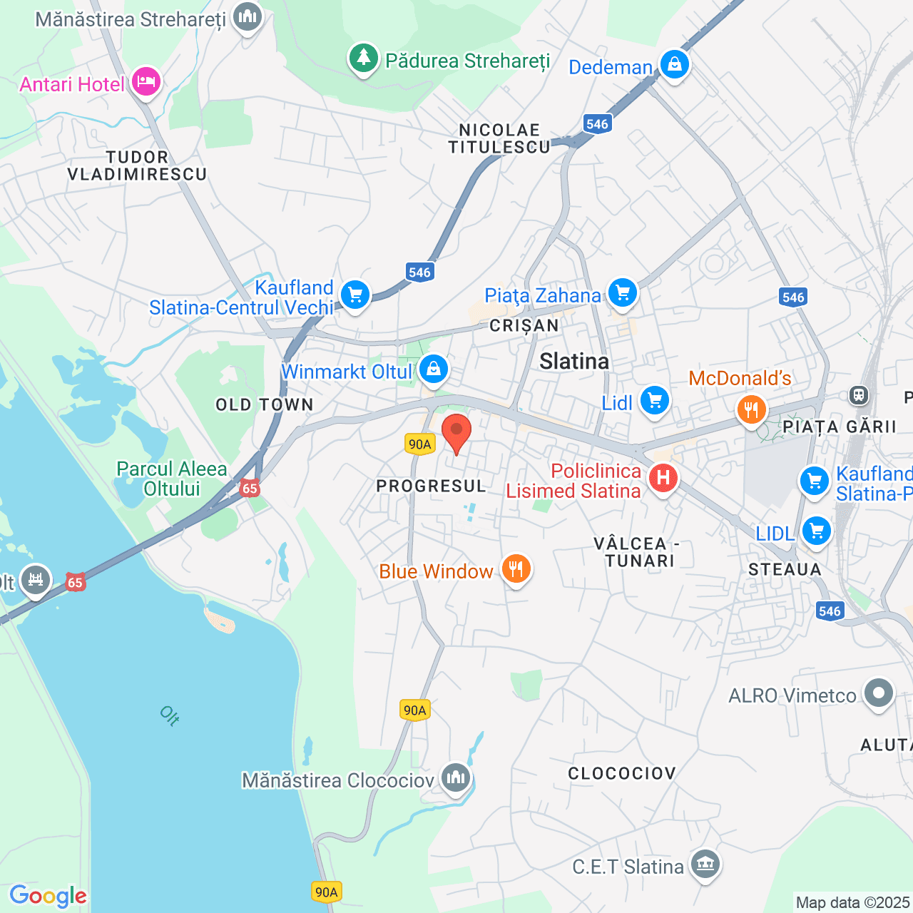 Poza harta streetview, zoom 14, adresa Slatina, Aleea Bradului, nr. 1, bloc C9, , judetul