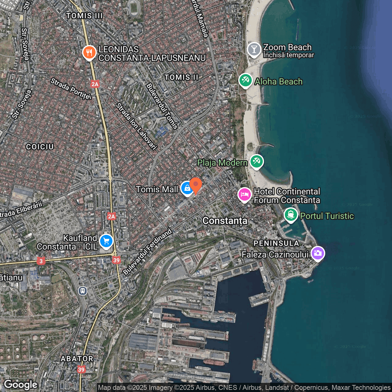 Poza harta hybrid, zoom 14, adresa Constanța, strada Ștefan cel Mare, bloc M7, , judetul