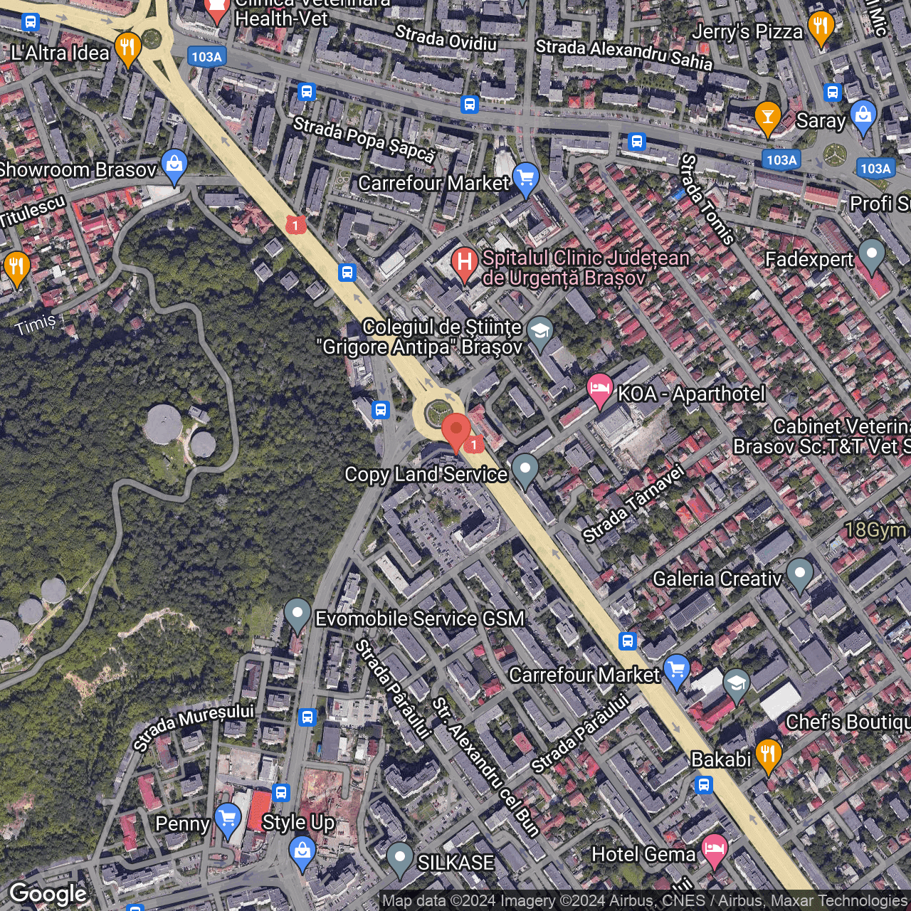 Poza harta hybrid, zoom 16, adresa Brașov, Calea București, nr. 16-18, , judetul