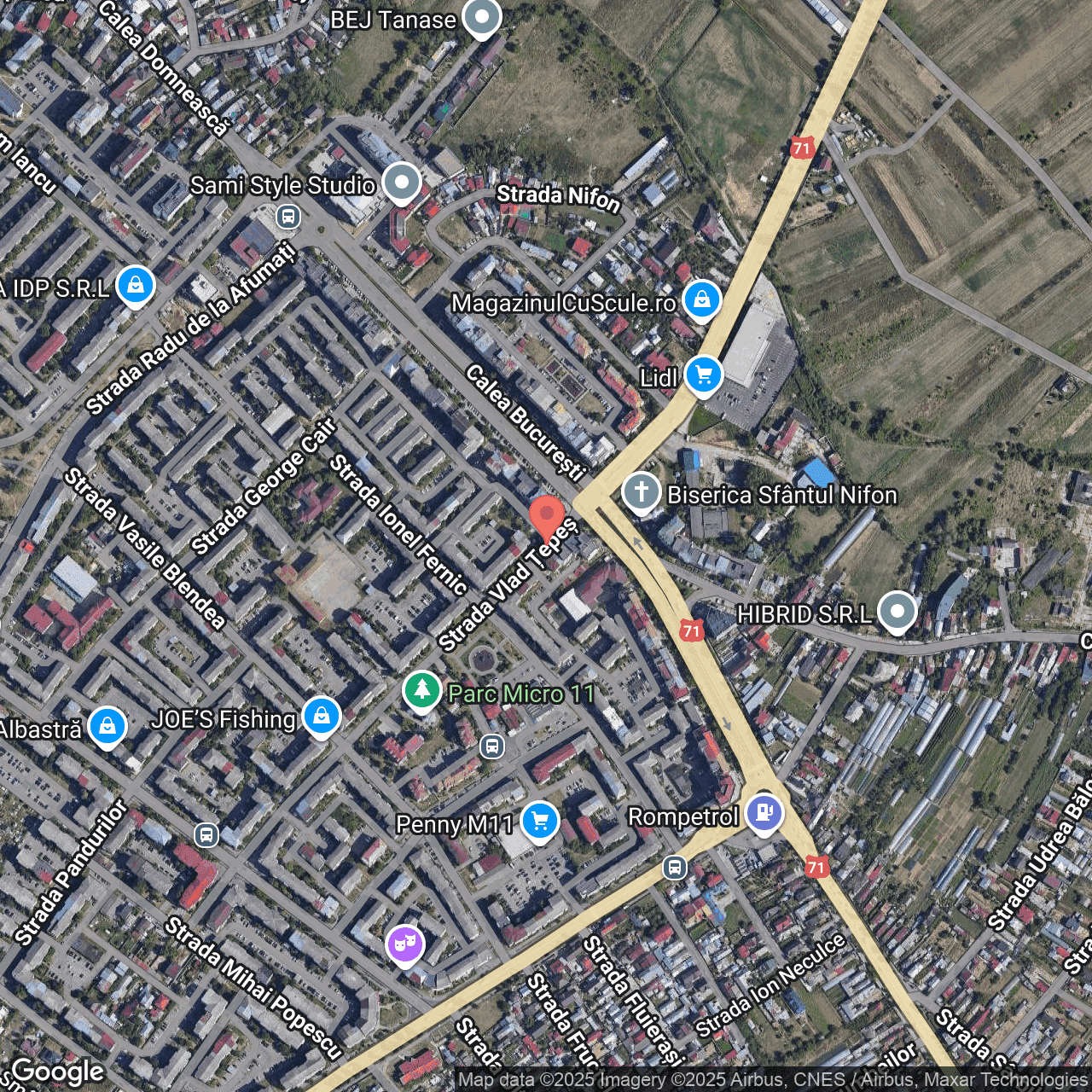 Poza harta hybrid, zoom 16, adresa Targoviste, Strada Vlad Tepes, Nr 10, Bloc N1C, , judetul