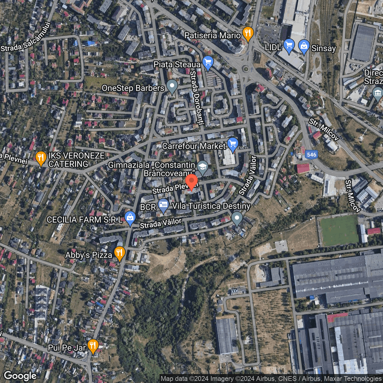 Poza harta hybrid, zoom 16, adresa Slatina, str. Plevnei, nr. 7, , judetul