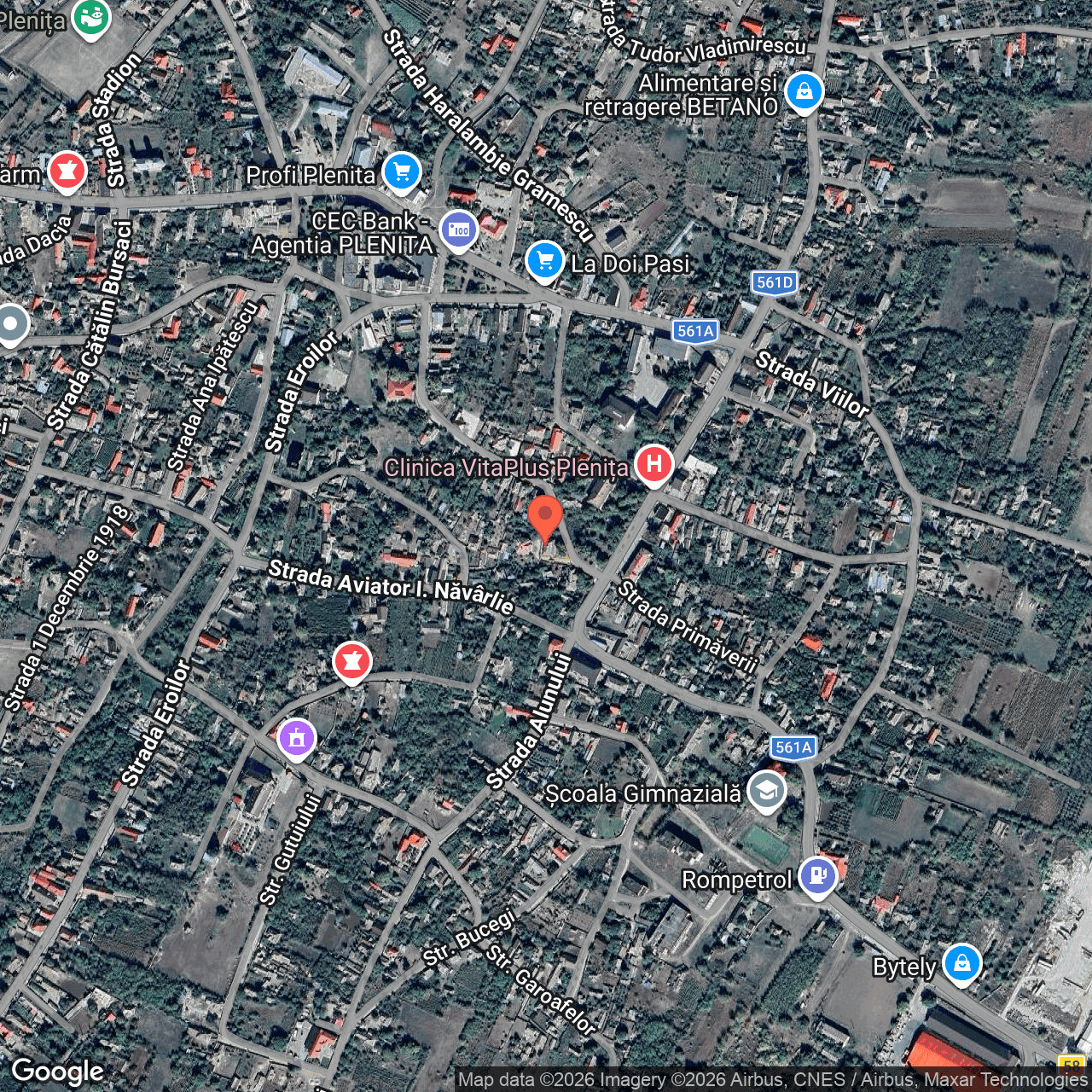 Poza harta hybrid, zoom 16, adresa Plenita, str. Lalelelor, nr. 5, , judetul