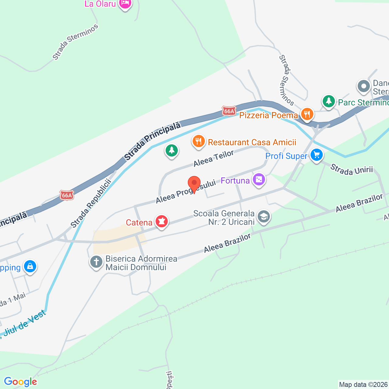 Poza harta streetview, zoom 16, adresa Uricani, Str. Aleea Progresului, Bl. 16, , judetul