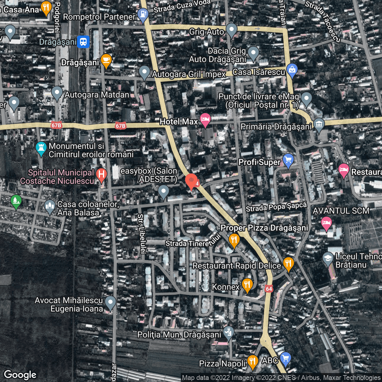 Poza harta hybrid, zoom 16, adresa Tudor Vladimirescu, Dragasani, judetul Valcea