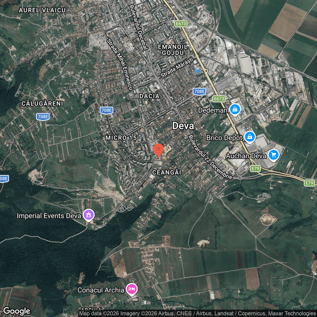 Poza harta hybrid, zoom 14, adresa Deva, Strada Pietroasa, nr. 23, , judetul