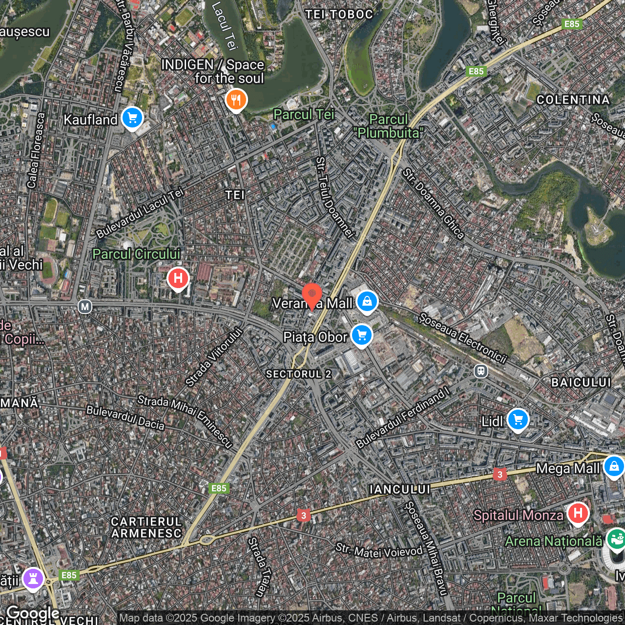 Poza harta hybrid, zoom 14, adresa Sos. Colentina Nr.1, Bl.34, sector 2, Bucuresti, , judetul