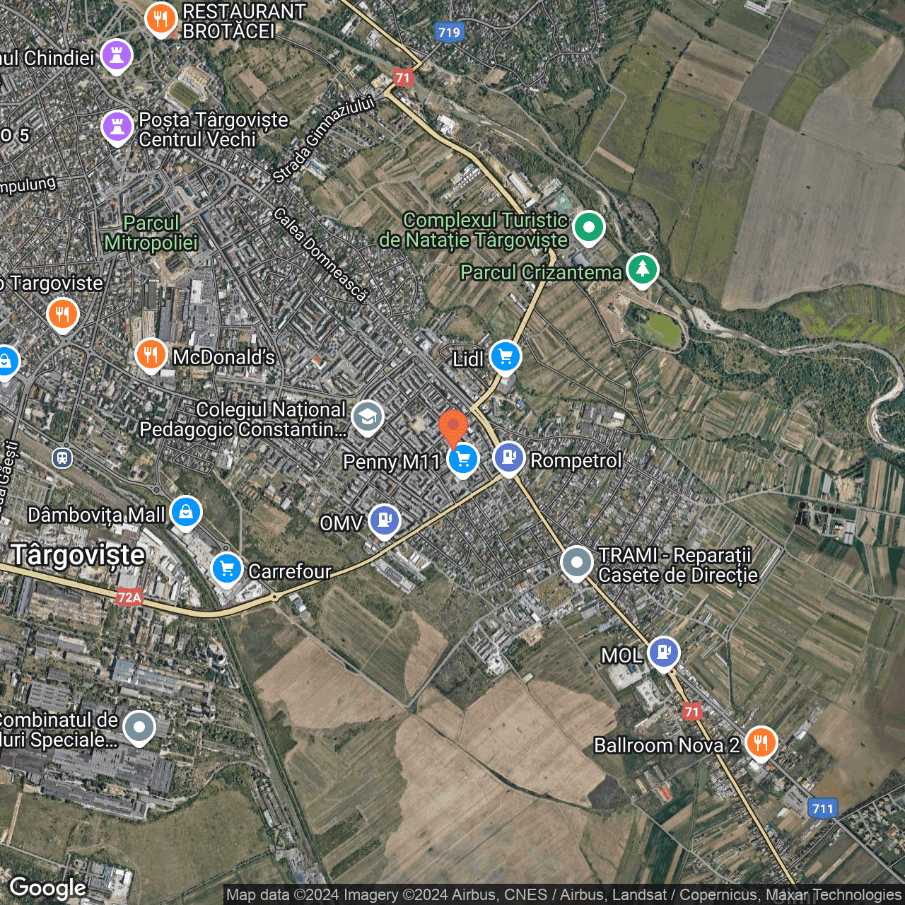 Poza harta hybrid, zoom 14, adresa Targoviste, str. Cpt. Stanica Ilie, nr. 2A, , judetul