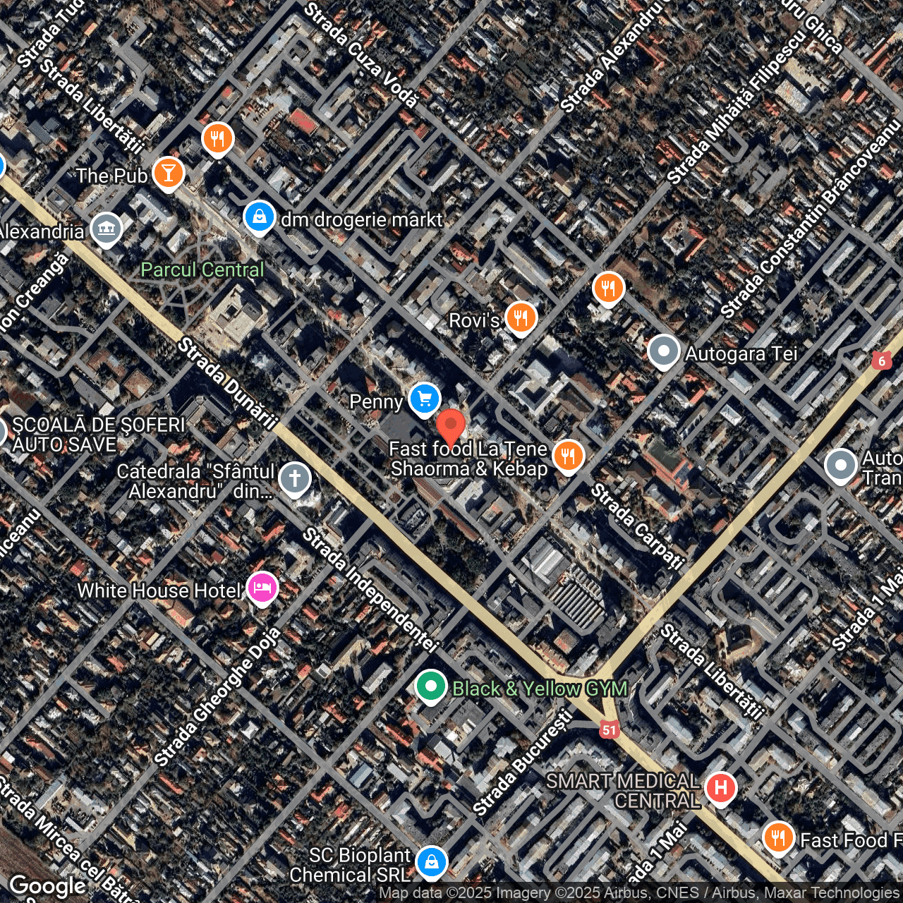 Poza harta hybrid, zoom 16, adresa Alexandria, str. Libertății, nr. 215, , judetul