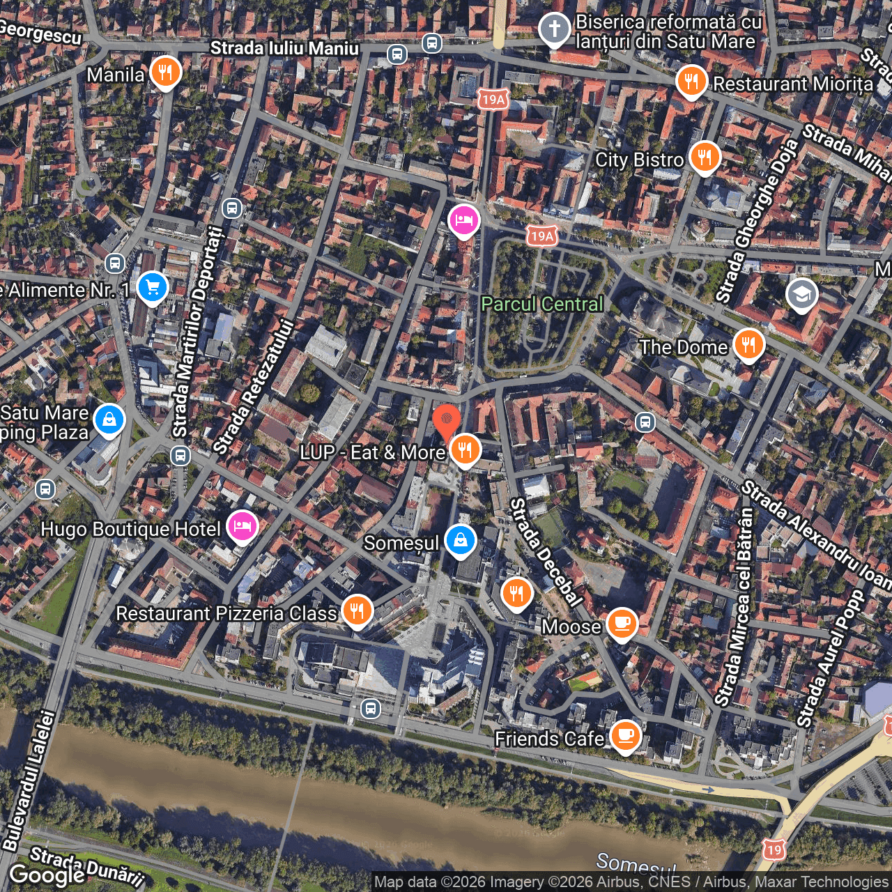 Poza harta hybrid, zoom 16, adresa Strada Corneliu Coposu nr. 1, Municipiul Satu Mare, , judetul