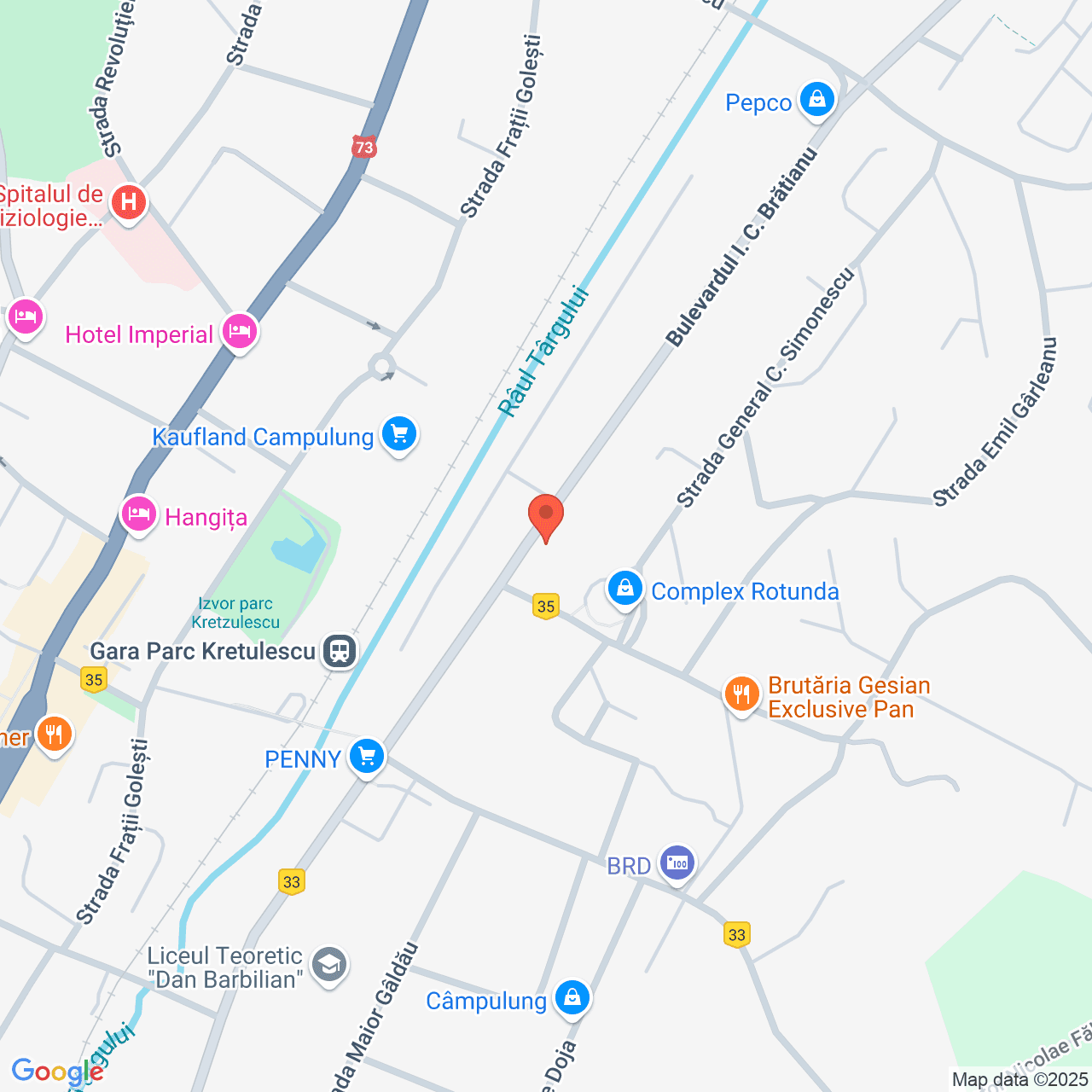 Poza harta streetview, zoom 16, adresa Câmpulung – Muscel, bulevardul I.C. Brătianu, nr. 73, , judetul