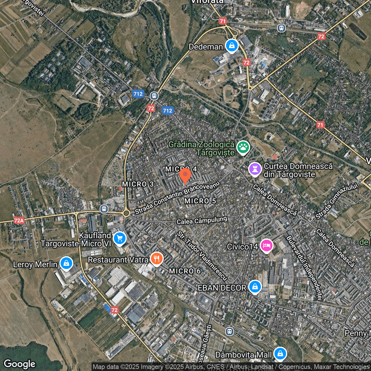 Poza harta hybrid, zoom 14, adresa Targoviste, str. Radu cel Mare, nr. 1A, , judetul