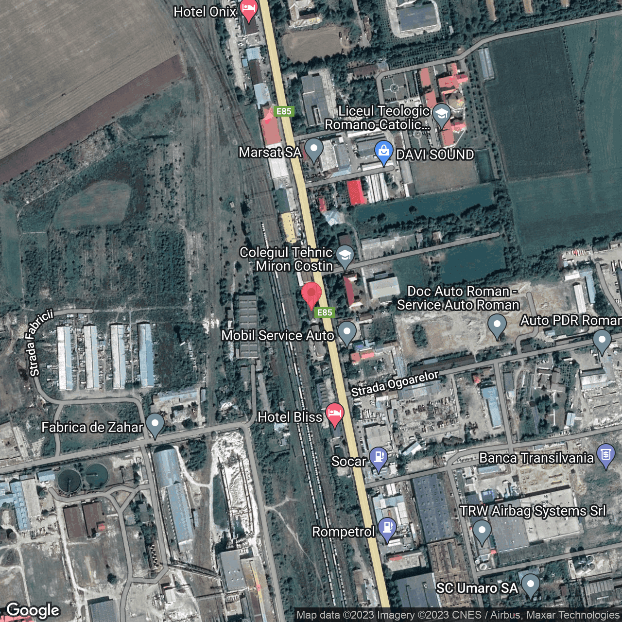 Poza harta hybrid, zoom 16, adresa Roman - Strada Stefan cel Mare nr. 309, , judetul