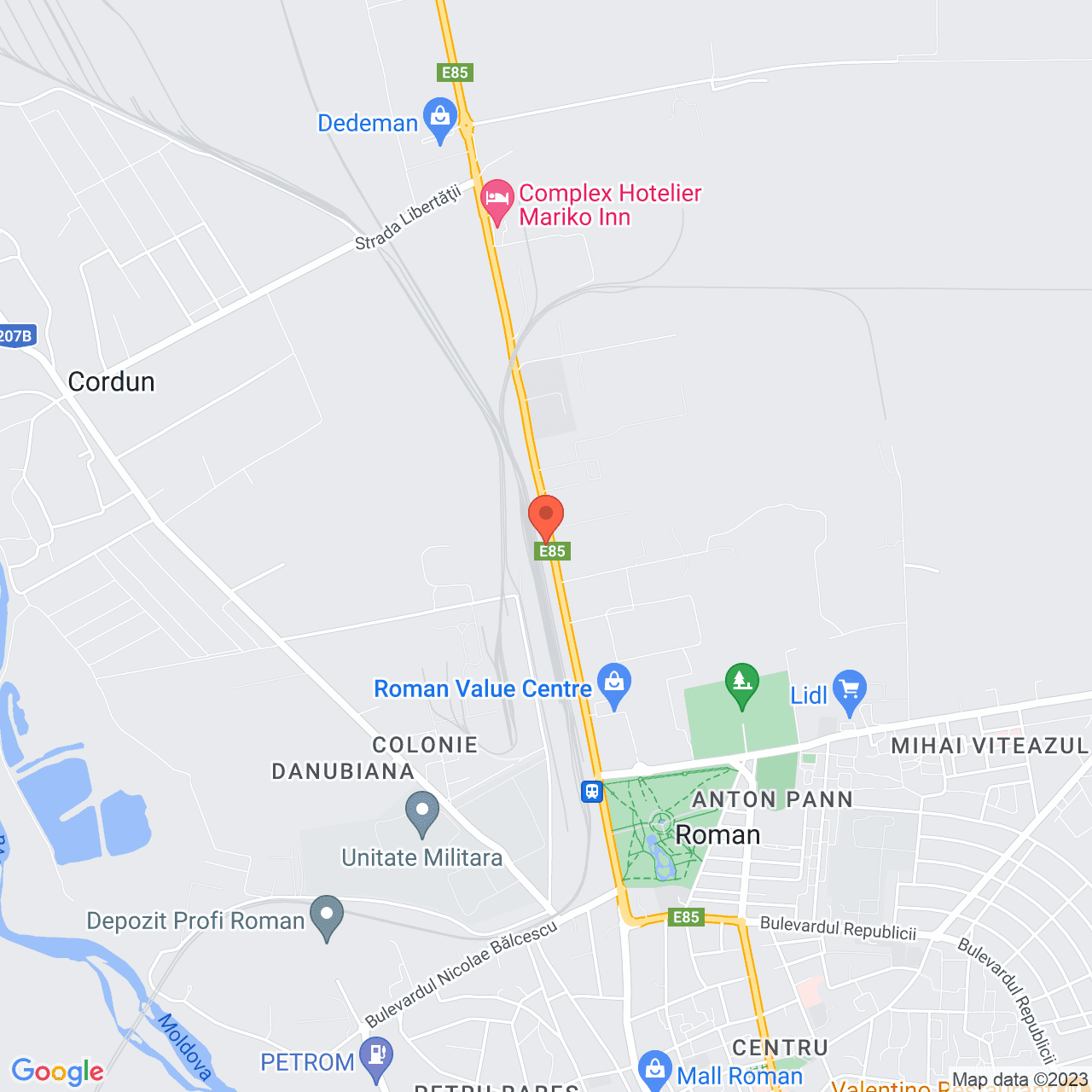 Poza harta streetview, zoom 14, adresa Roman - Strada Stefan cel Mare nr. 309, , judetul