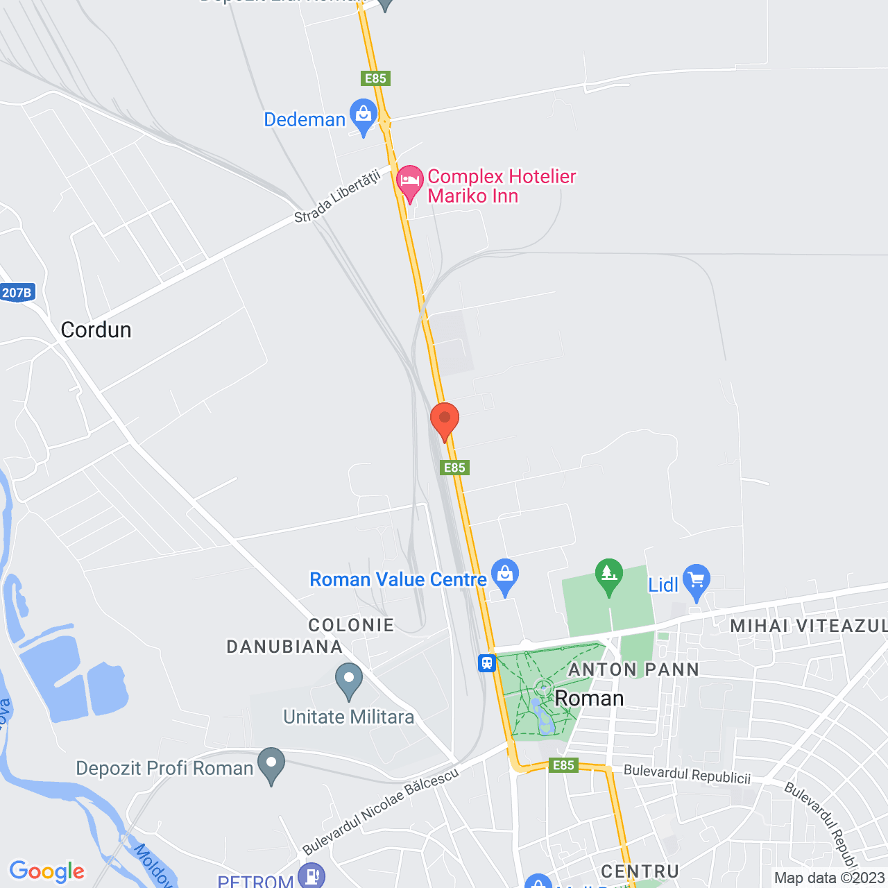 Poza harta streetview, zoom 14, adresa Roman - Strada Stefan cel Mare nr. 309, , judetul