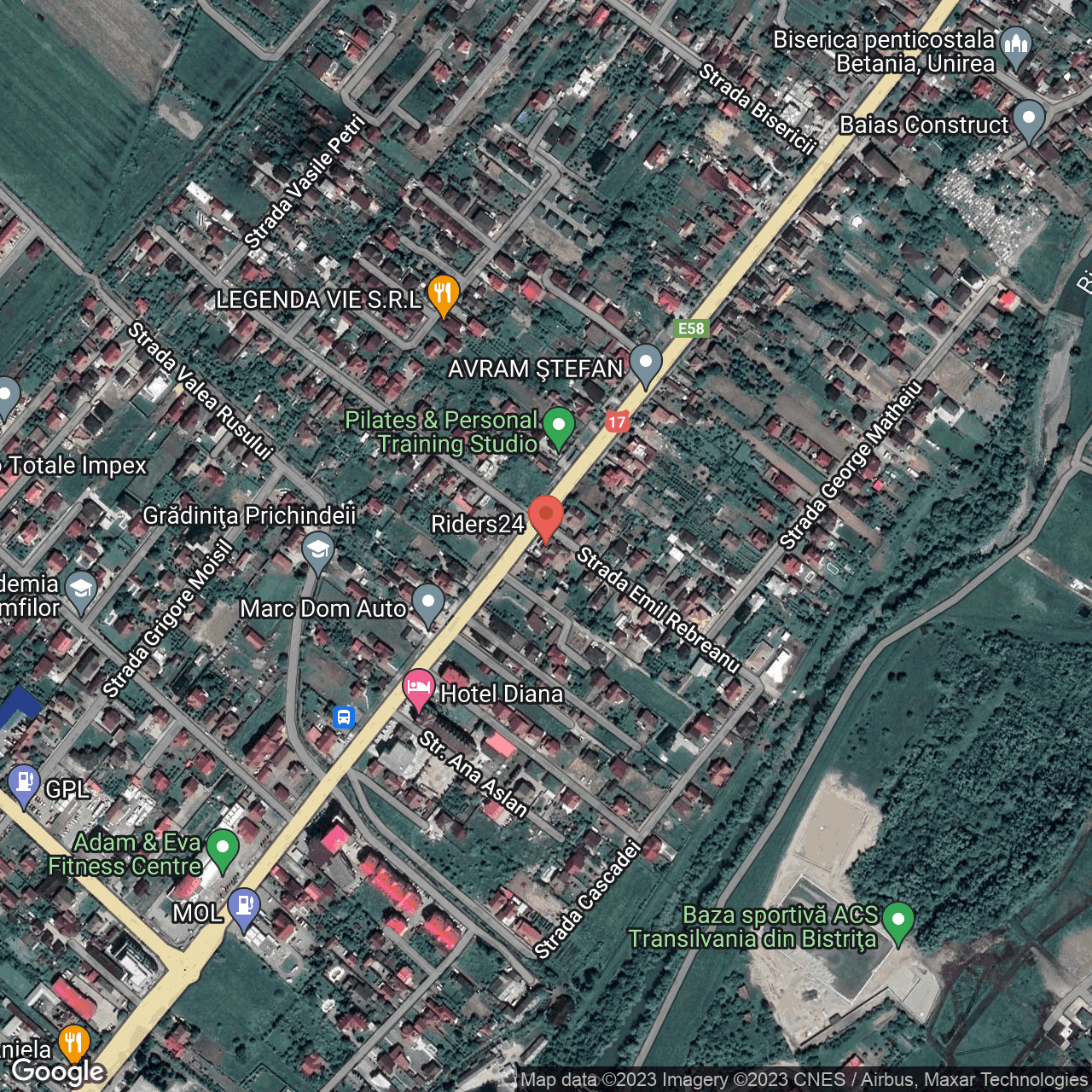 Poza harta hybrid, zoom 16, adresa Calea Moldovei 80 Bistrita, , judetul