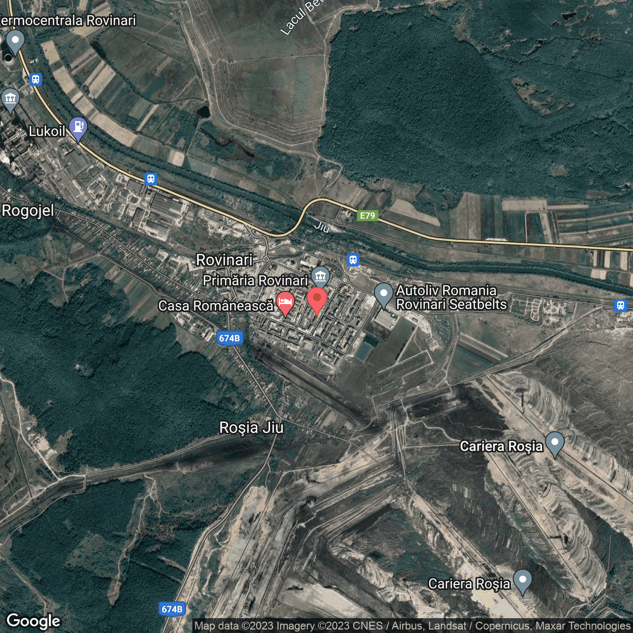 Poza harta hybrid, zoom 14, adresa Rovinari, str. Muncii, nr. 8, , judetul