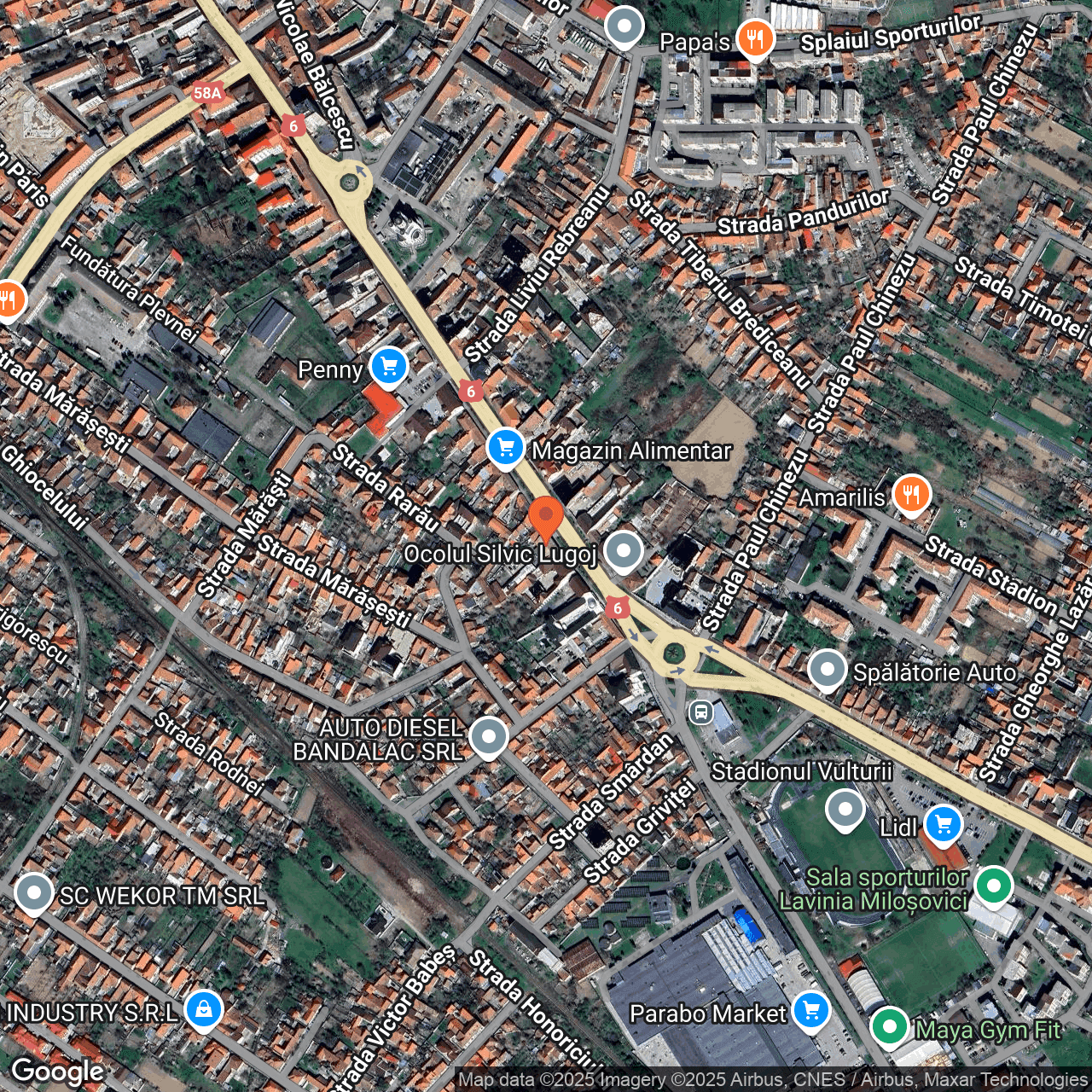 Poza harta hybrid, zoom 16, adresa Strada Episcop Ioan Balan nr. 42A, Lugoj, judet Timis, , judetul