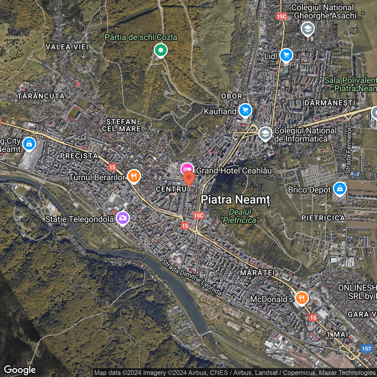 Poza harta hybrid, zoom 14, adresa Piatra Neamt, Piata Stefan cel Mare, nr. 12, , judetul