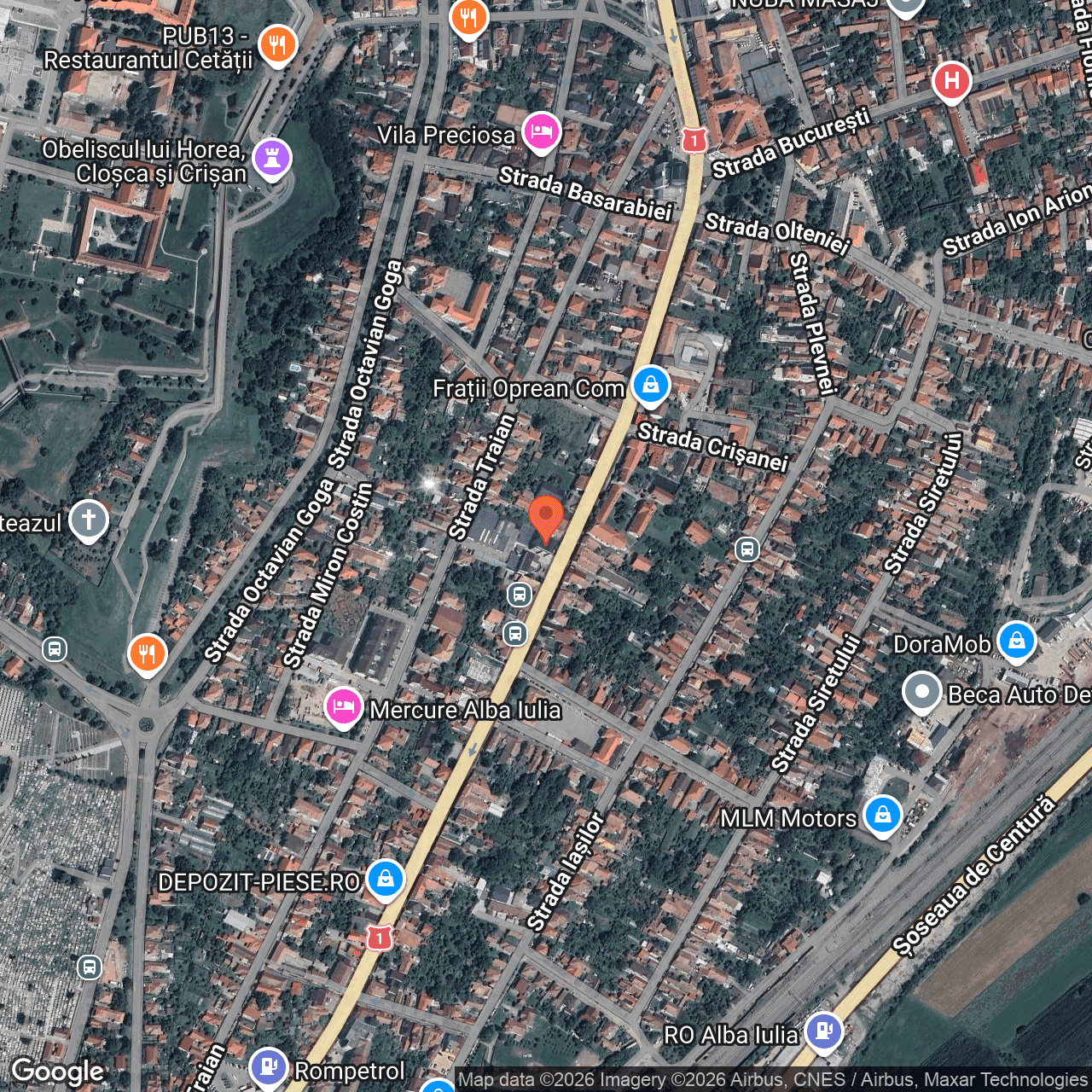Poza harta hybrid, zoom 16, adresa Alba Iulia, B-dul Ferdinand I, nr. 22B, , judetul
