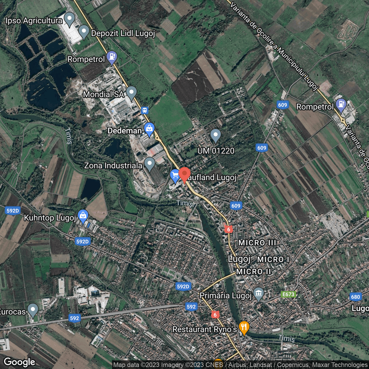 Poza harta hybrid, zoom 14, adresa Timisorii 125 Lugoj, , judetul