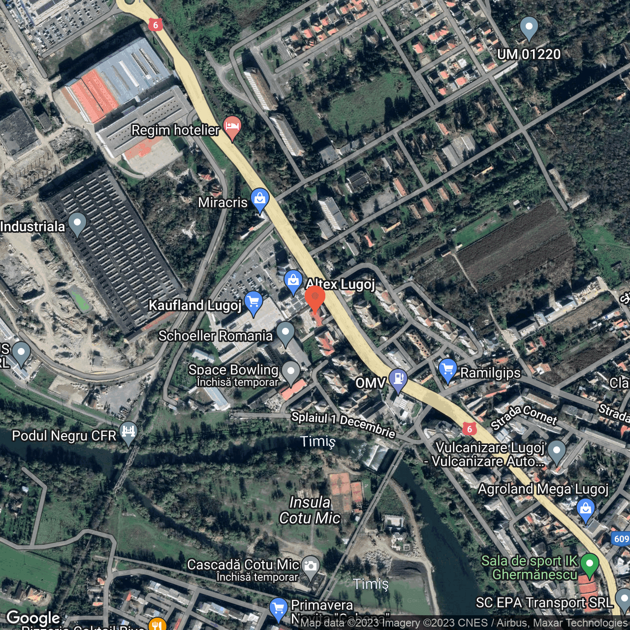 Poza harta hybrid, zoom 16, adresa Timisorii 125 Lugoj, , judetul