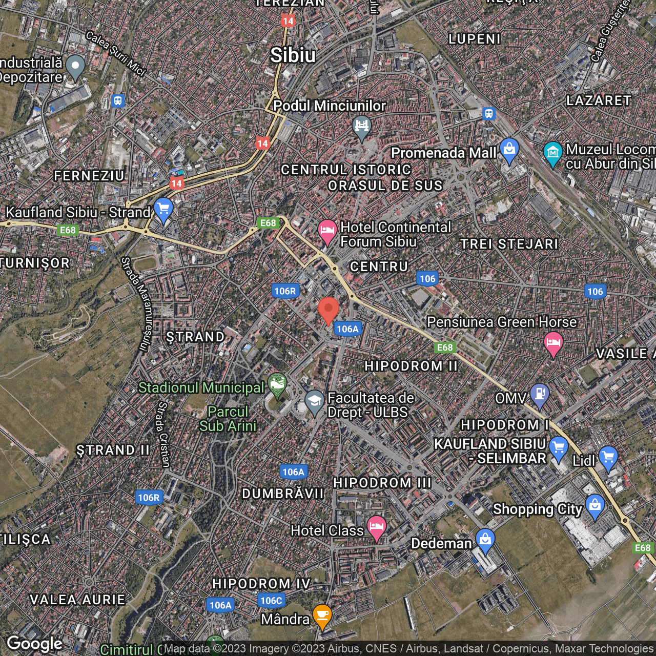 Poza harta hybrid, zoom 14, adresa str. Somesului, nr. 19 Sibiu, , judetul