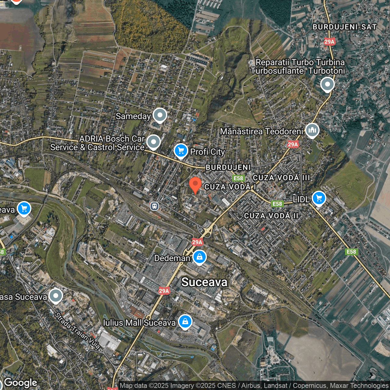 Poza harta hybrid, zoom 14, adresa Suceava, Str. Calea Unirii nr.35, , judetul