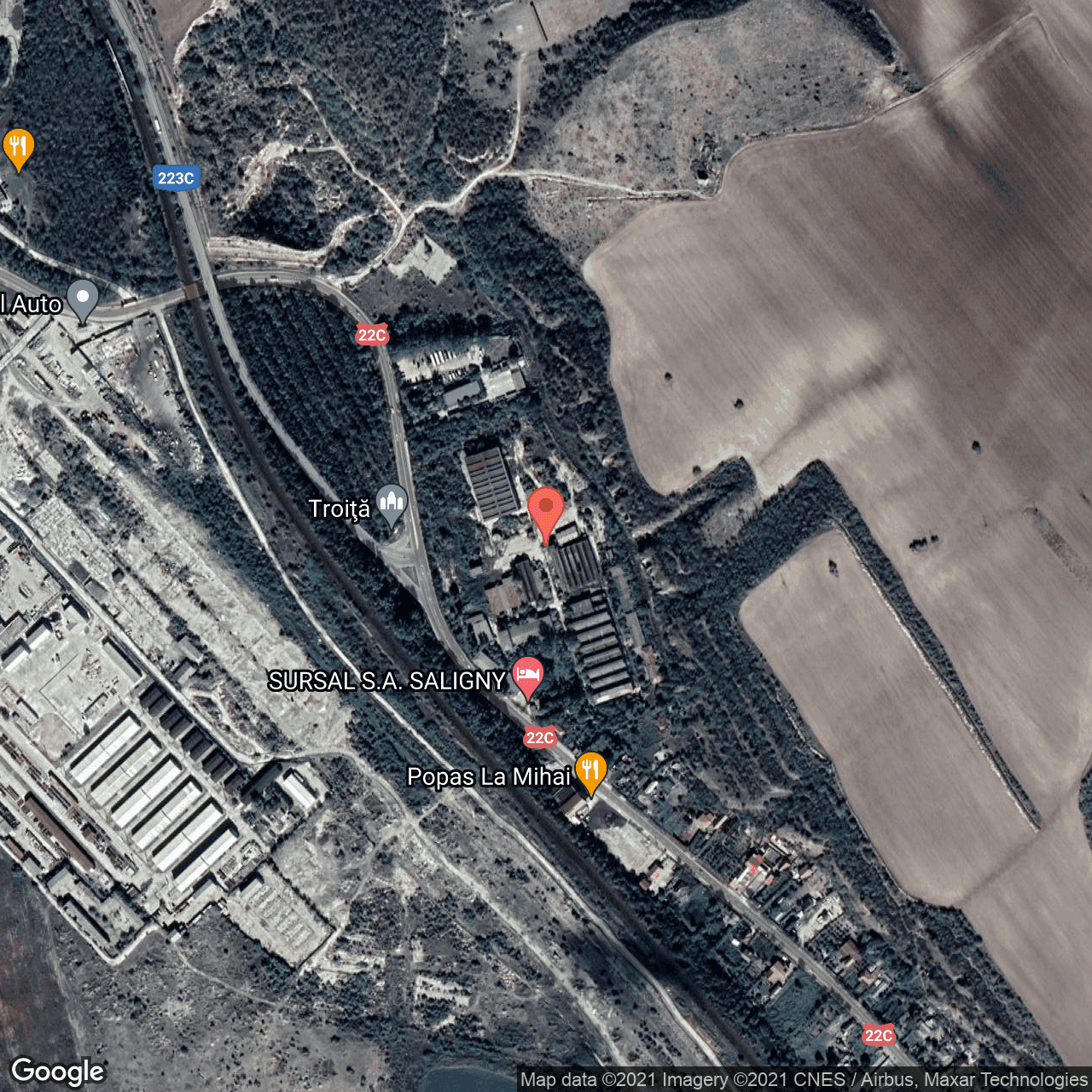 Poza harta hybrid, zoom 16, adresa Stefan cel Mare, Saligny, judetul Constanta