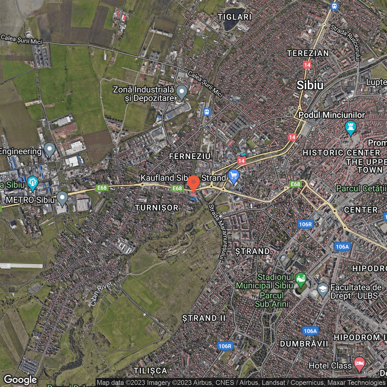 Poza harta hybrid, zoom 14, adresa Sibiu, Str. Griului, Nr. 27, , judetul