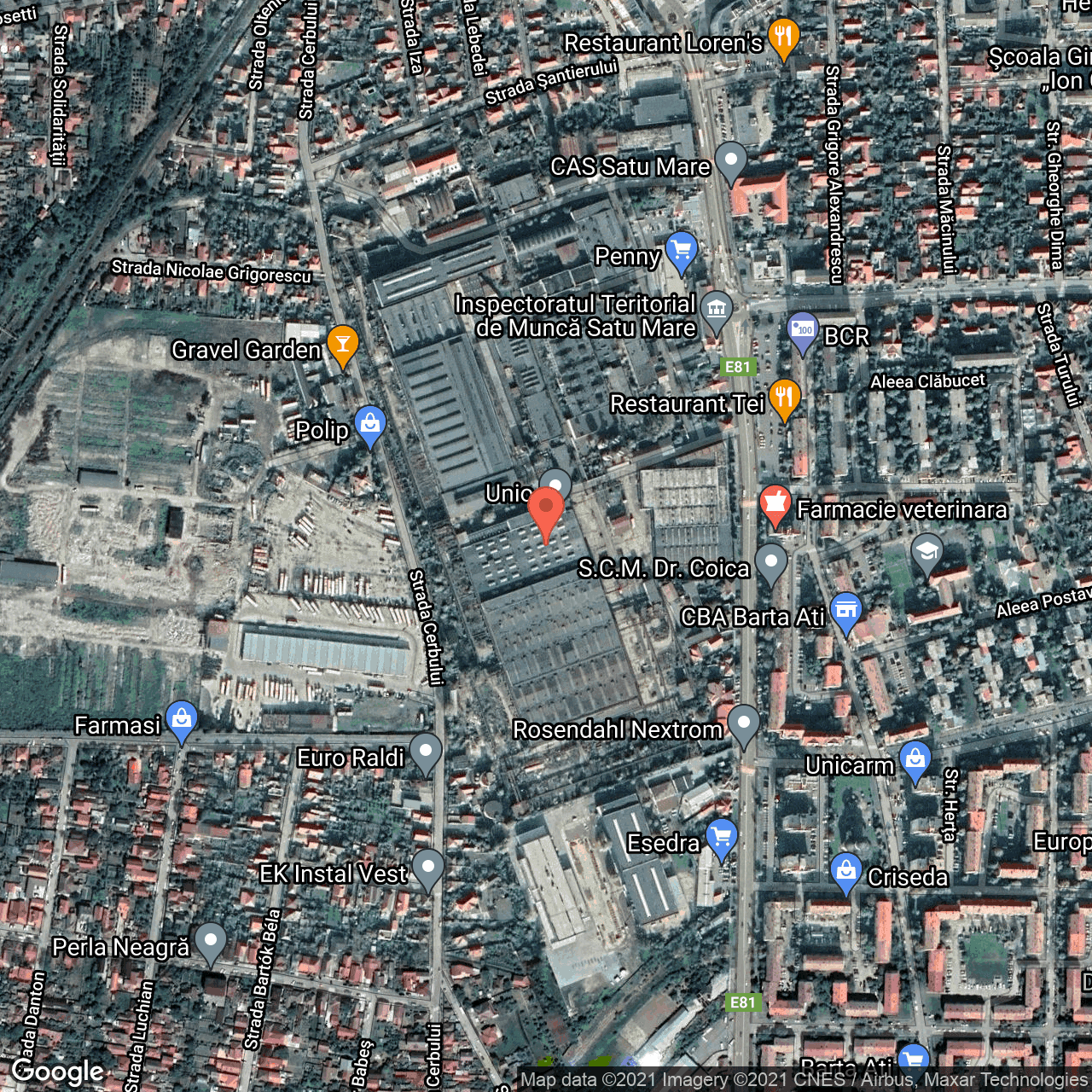 Poza harta hybrid, zoom 16, adresa Satu Mare, judetul Satu Mare