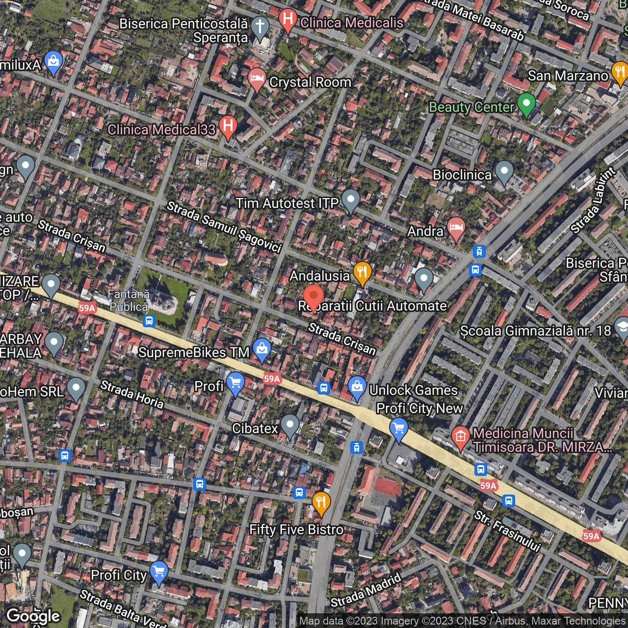 Poza harta hybrid, zoom 16, adresa Timisoara, str. Crisan, nr. 12, , judetul