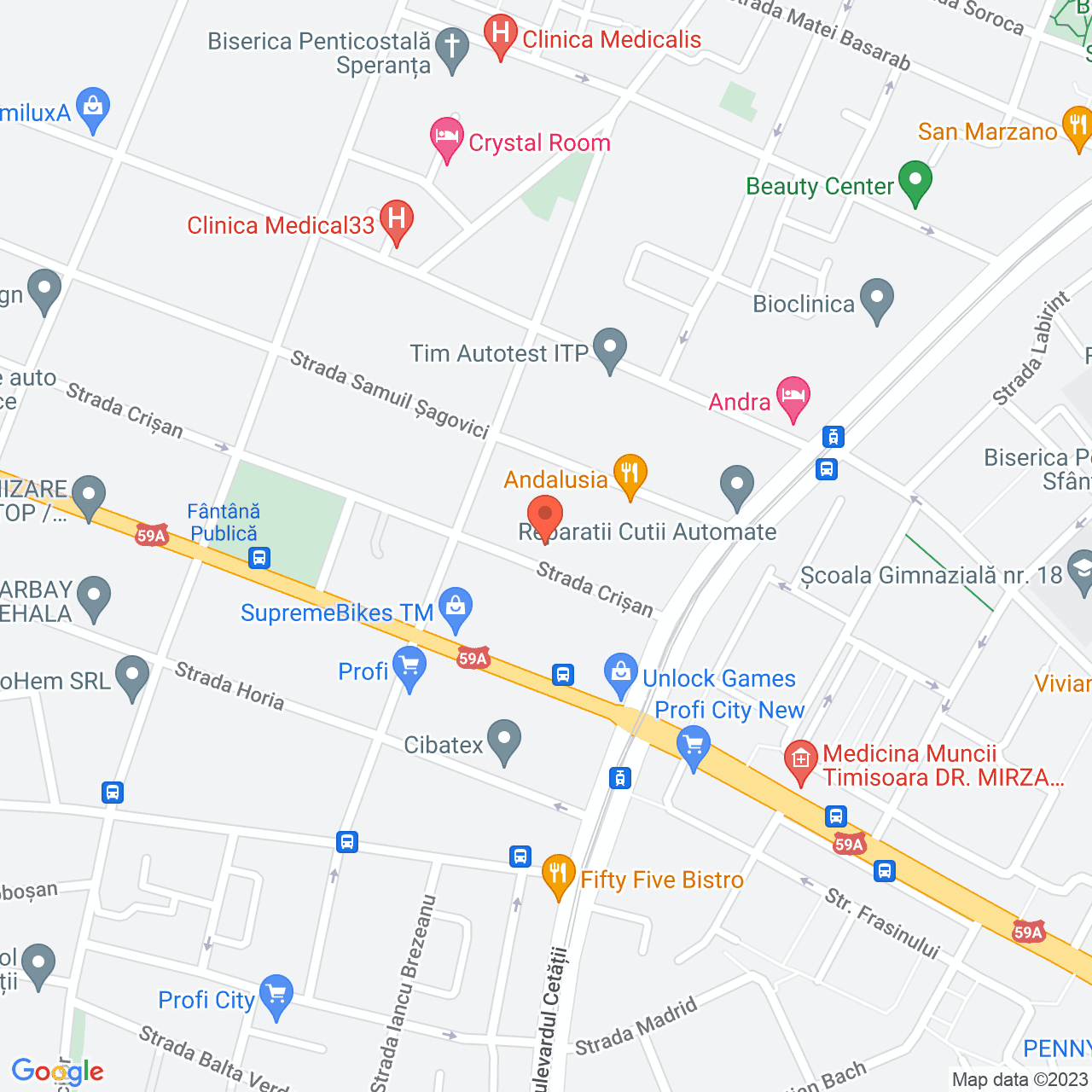 Poza harta streetview, zoom 16, adresa Timisoara, str. Crisan, nr. 12, , judetul