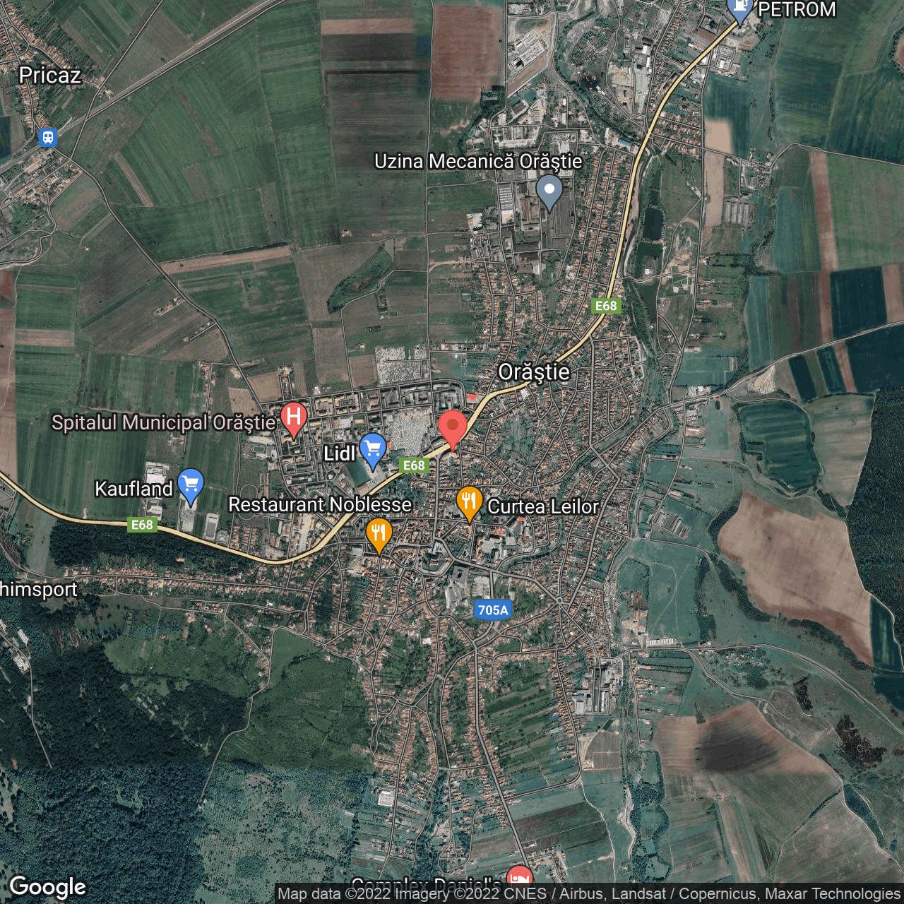 Poza harta hybrid, zoom 14, adresa Orastie, judetul Hunedoara