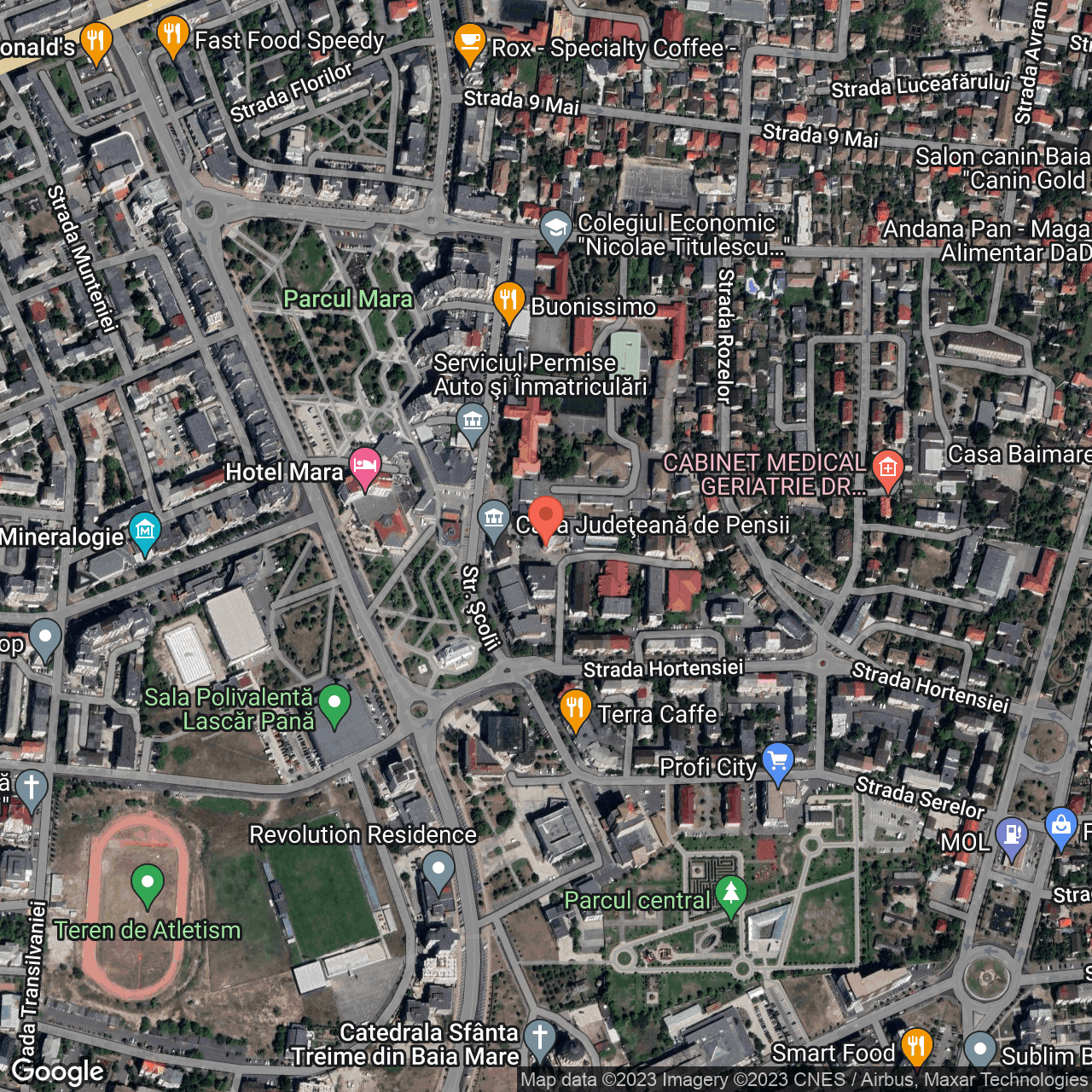 Poza harta hybrid, zoom 16, adresa Baia Mare, Aleea Expoziției, nr. 1, , judetul