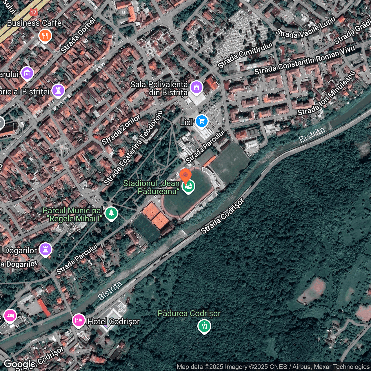 Poza harta hybrid, zoom 16, adresa Bistrita, str. Parcului, nr. 3, , judetul