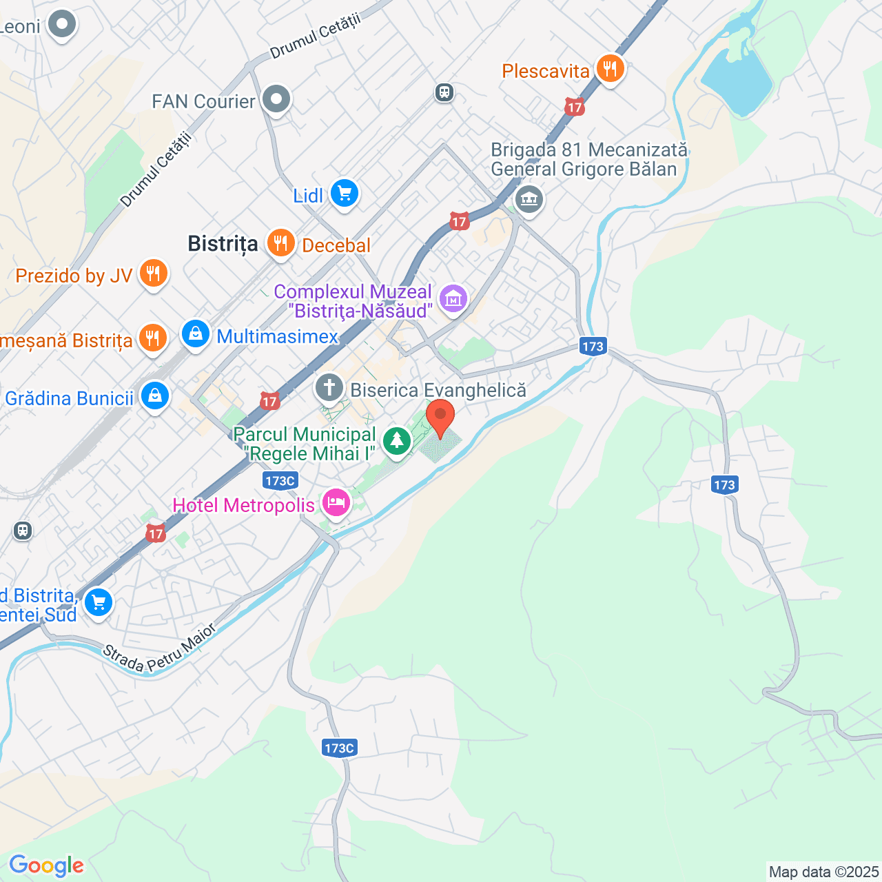 Poza harta streetview, zoom 14, adresa Bistrita, str. Parcului, nr. 3, , judetul
