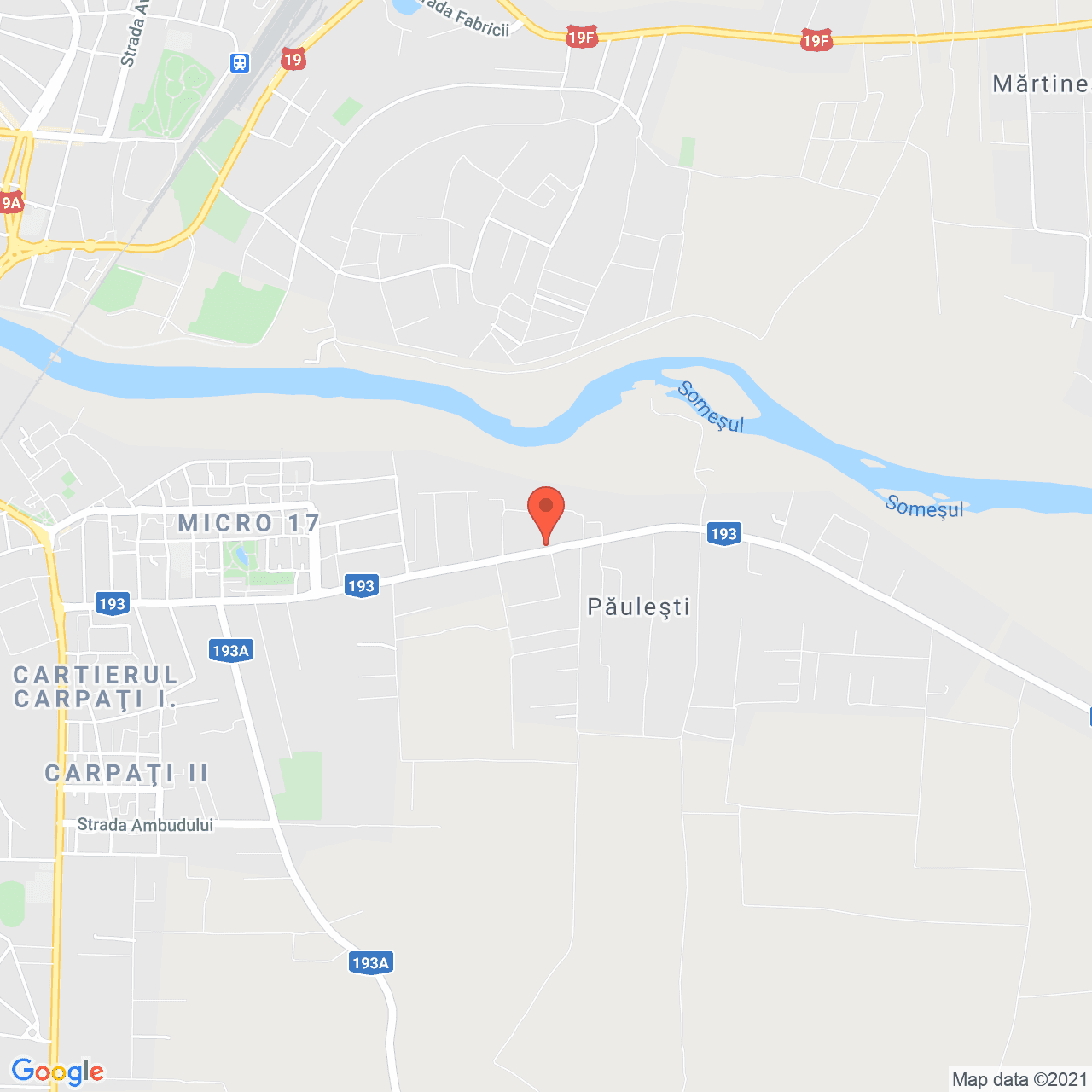 Poza harta streetview, zoom 14, adresa Paulesti 40, Paulesti, judetul Satu Mare