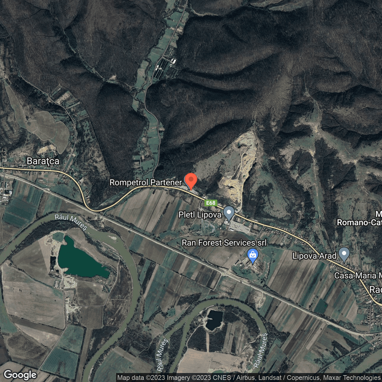 Poza harta hybrid, zoom 14, adresa Lipova, , judetul