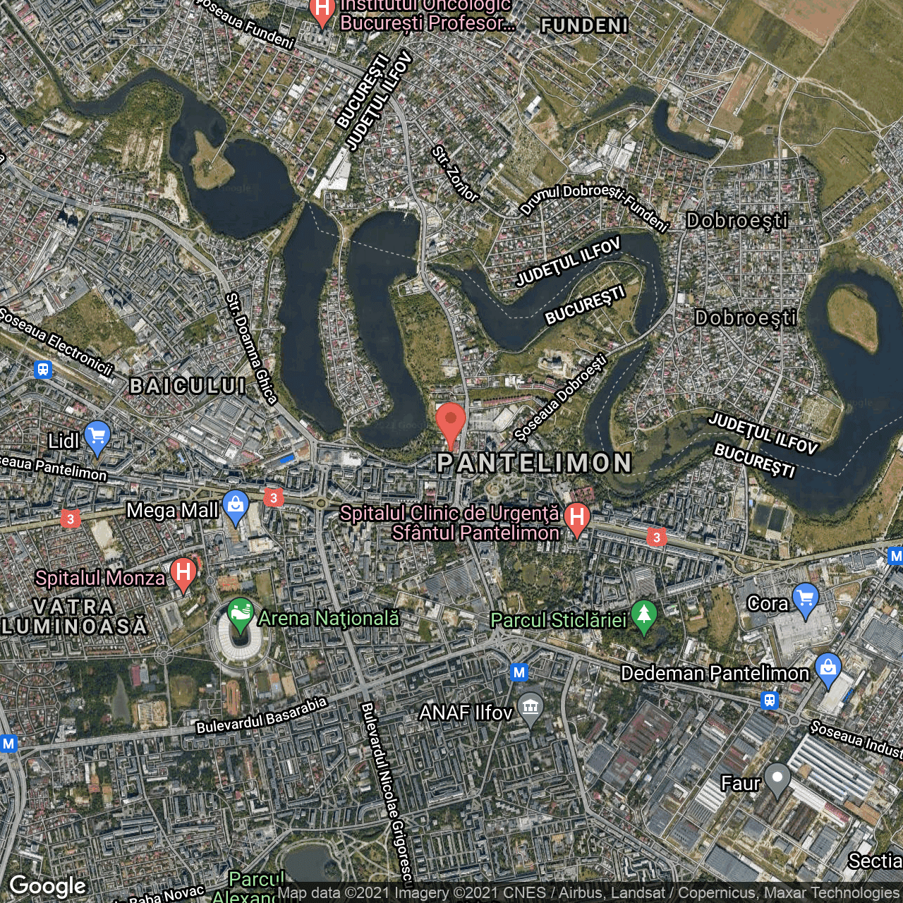 Poza harta hybrid, zoom 14, adresa Ciocarliei nr 109, Bucuresti, judetul Bucuresti Ilfov