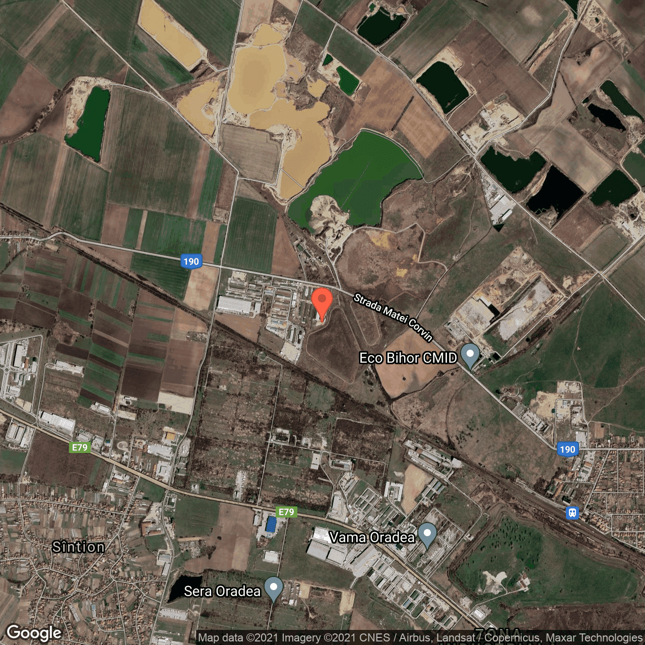 Poza harta hybrid, zoom 14, adresa Matei Corvin, Oradea, judetul Bihor