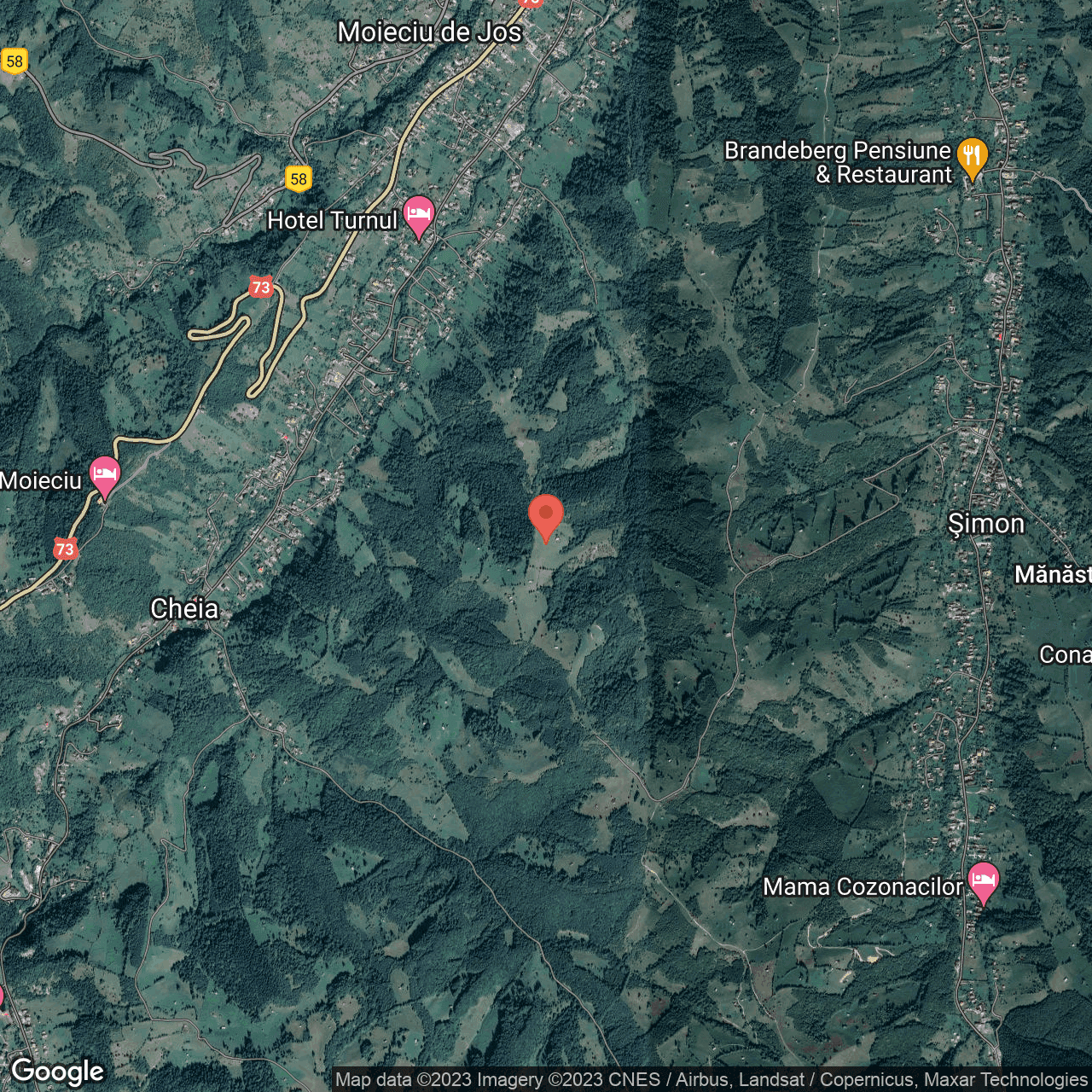 Poza harta hybrid, zoom 14, adresa Moieciu de Jos, , judetul
