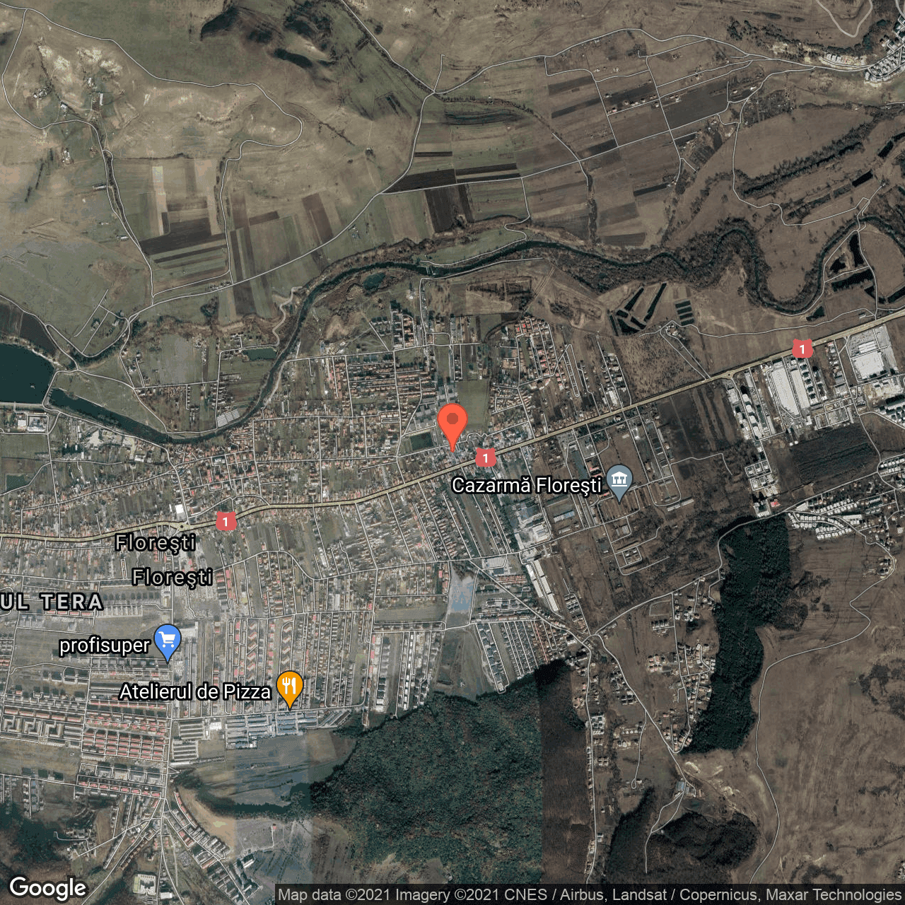 Poza harta hybrid, zoom 14, adresa Avram Iancu 329, Floresti, judetul Cluj