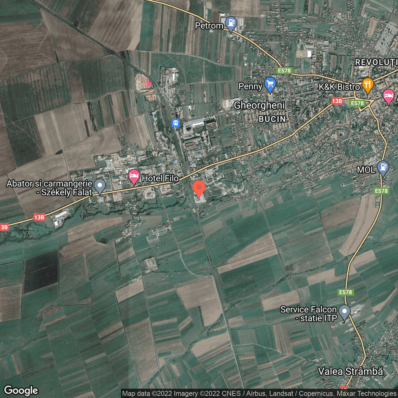 Poza harta hybrid, zoom 14, adresa Gheorgheni, judetul Harghita